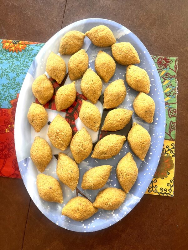 Fried Vegan Pumpkin Kibbeh Bites (Cone-Shaped)